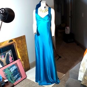 Classic Calvin Klein gown In blue green ish